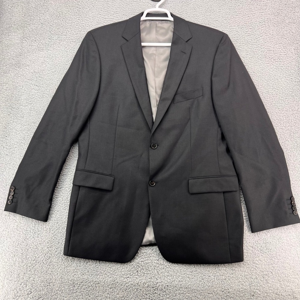 Hugo Boss Pasolini Mens Black Textured Two Button Suit Jacket Blazer 44L Turkey